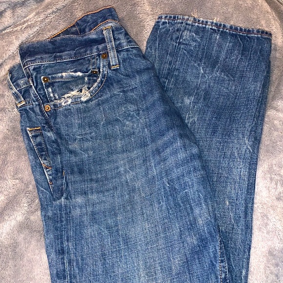 Men’s Hollister Destroyed Denim Factory Distressed & Ripped Knee Jeans Sz 32/32 - Picture 11 of 12